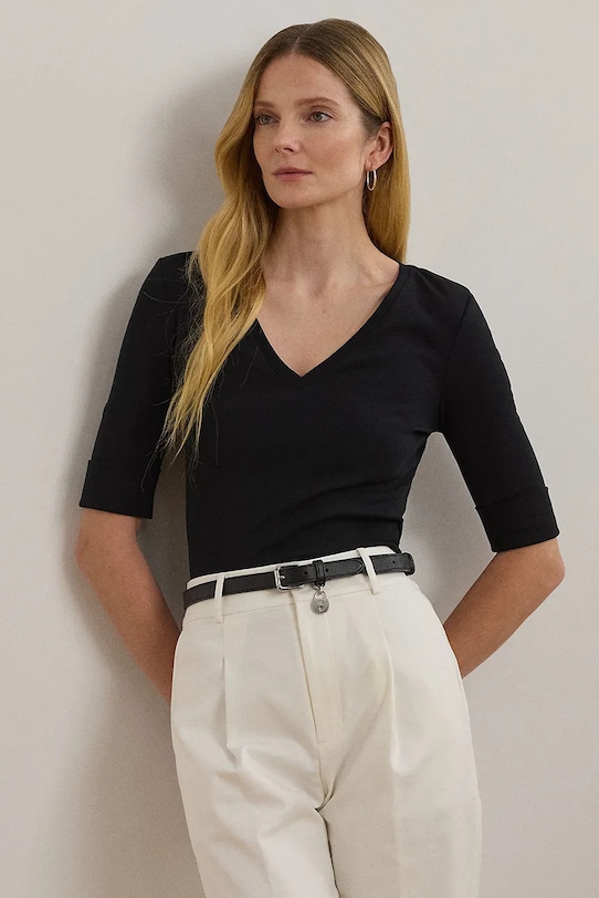 Хлопковая футболка Lauren Ralph Lauren, черный
Хлопковая футболка Lauren Ralph Lauren, черный