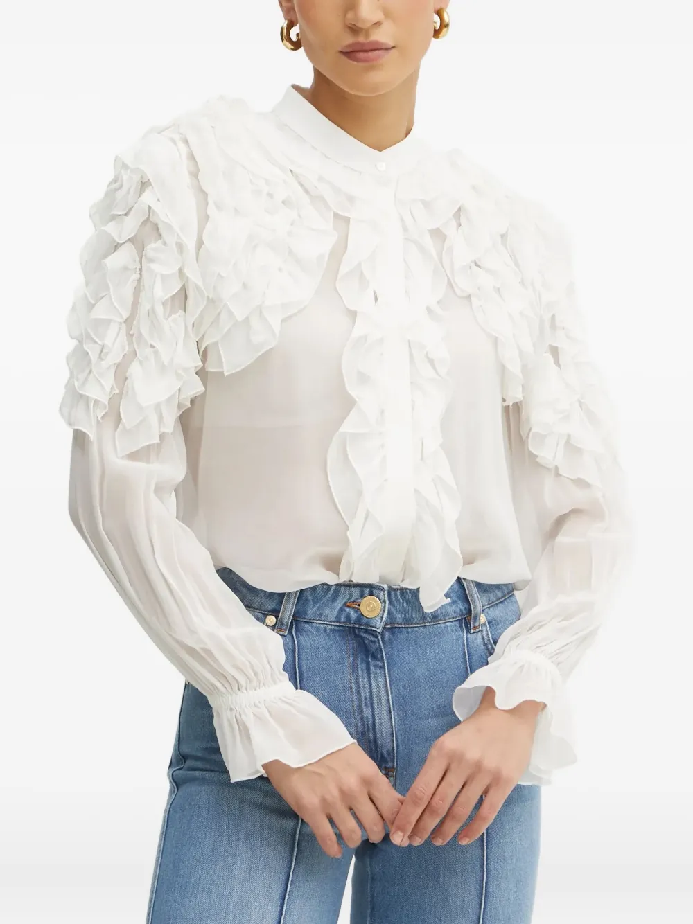 Рубашка с оборками на плечах LUISA SPAGNOLI, белый
Рубашка с оборками на плечах LUISA SPAGNOLI, белый