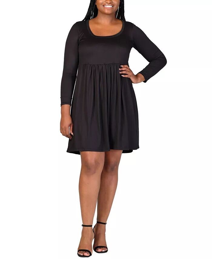 Платье больших размеров с длинными рукавами и длиной до колена 24seven Comfort Apparel, черный
Платье больших размеров с длинными рукавами и длиной до колена 24seven Comfort Apparel, черный