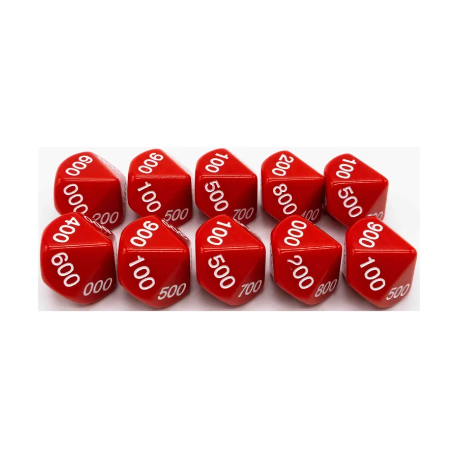 d10 Десятичные игральные кости — красные с белыми (сотни) (10), Dice - Symbols, Functional & Unique Dice
d10 Десятичные игральные кости — красные с белыми (сотни) (10), Dice - Symbols, Functional & Unique Dice