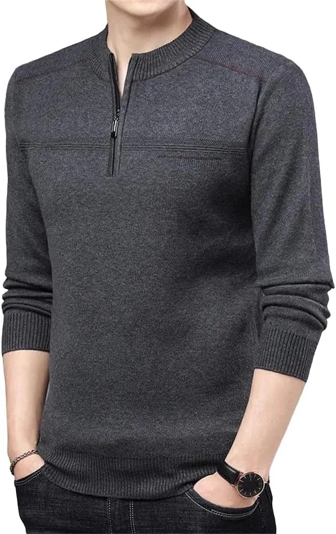 Мужской полувысокий воротник с молнией свитер
Мужской полувысокий воротник с молнией свитер