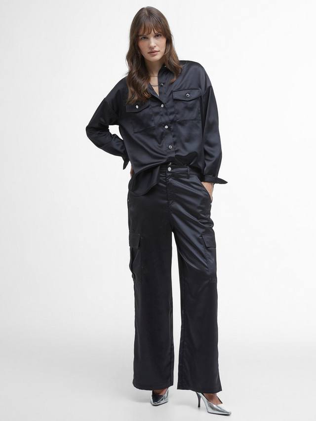 Широкие атласные брюки-карго kaylee Barbour, черный
Широкие атласные брюки-карго kaylee Barbour, черный