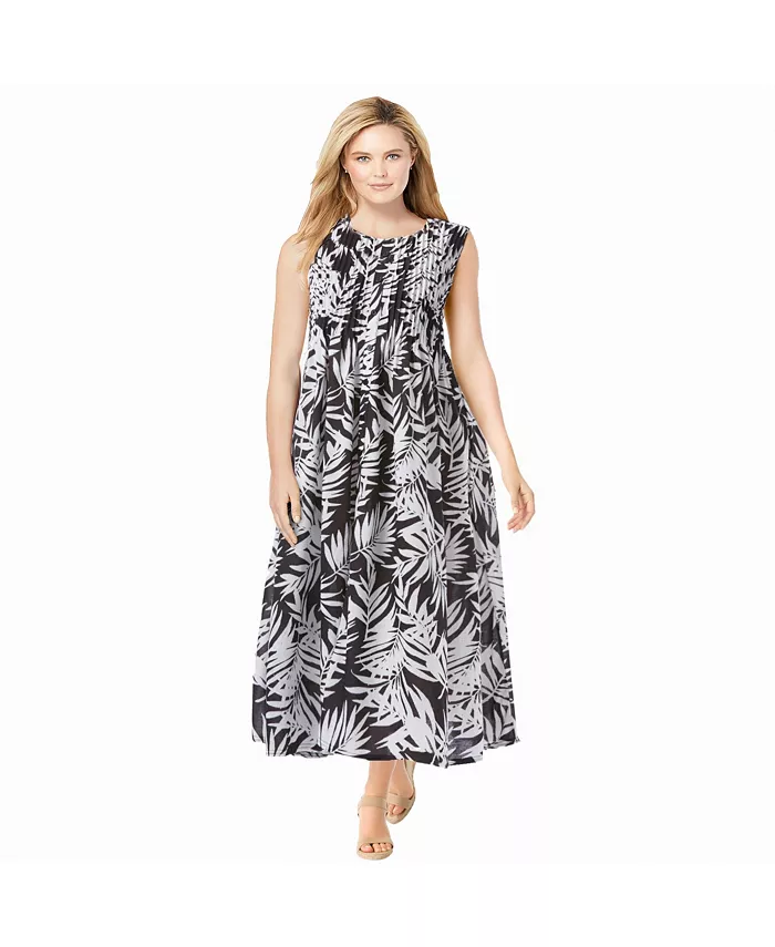 Платье без рукавов с защипами больших размеров Woman Within, черный
Платье без рукавов с защипами больших размеров Woman Within, черный