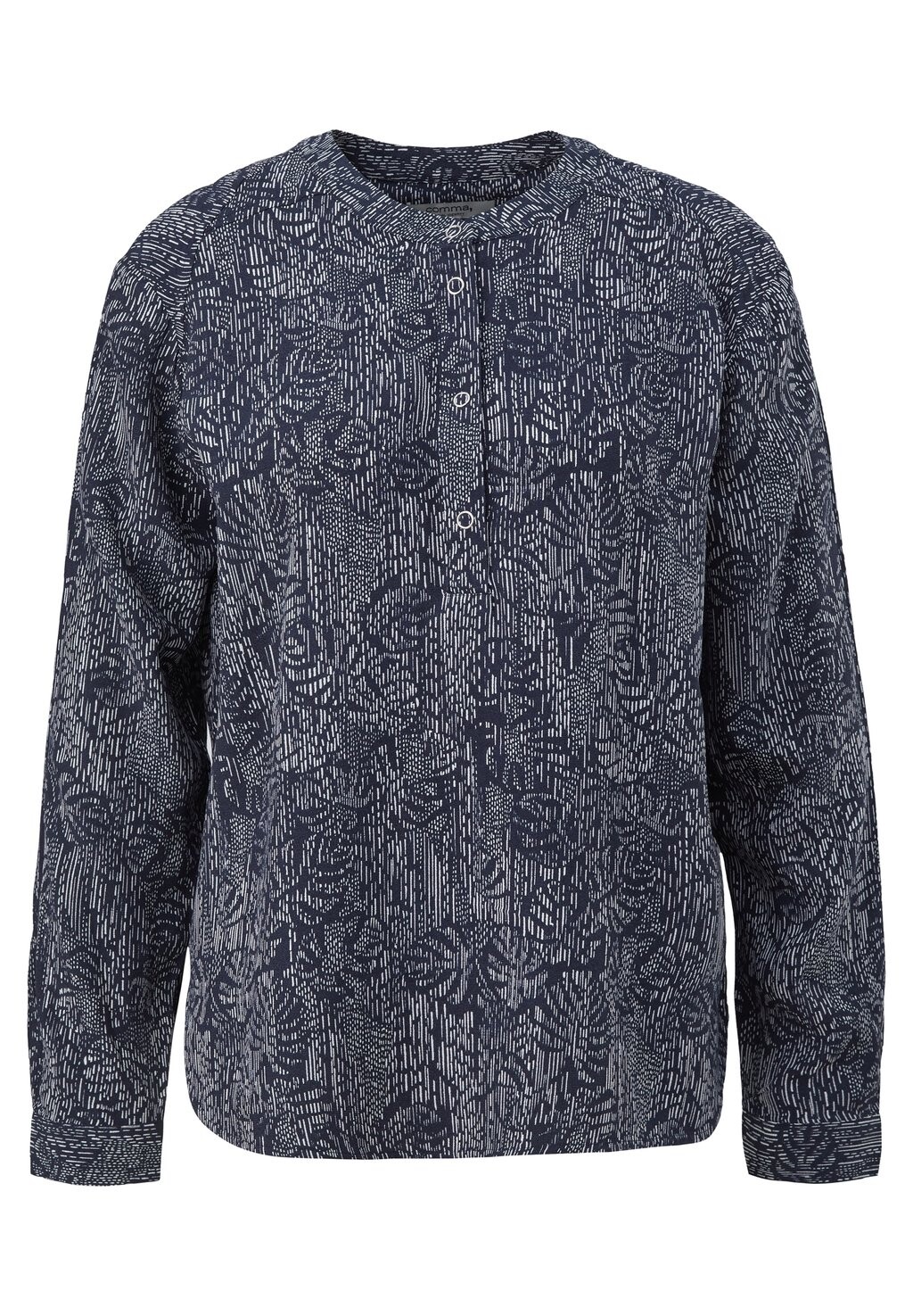 Блуза MIT ALLOVERMUSTER comma casual identity, темно-синий 
Блуза MIT ALLOVERMUSTER comma casual identity, темно-синий