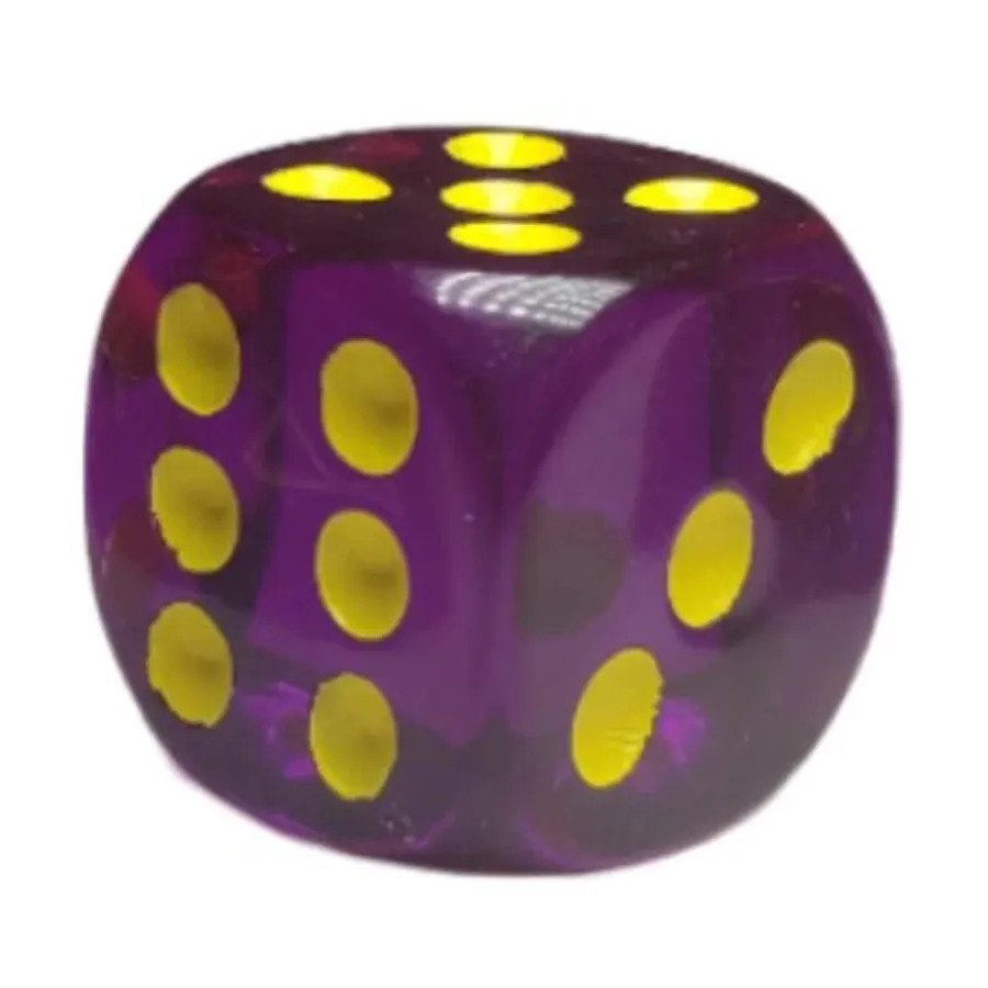d6, 18 мм, полупрозрачный темно-фиолетовый с желтым (12), Game Dice - Translucent (Role 4 Initiative)
d6, 18 мм, полупрозрачный темно-фиолетовый с желтым (12), Game Dice - Translucent (Role 4 Initiative)
