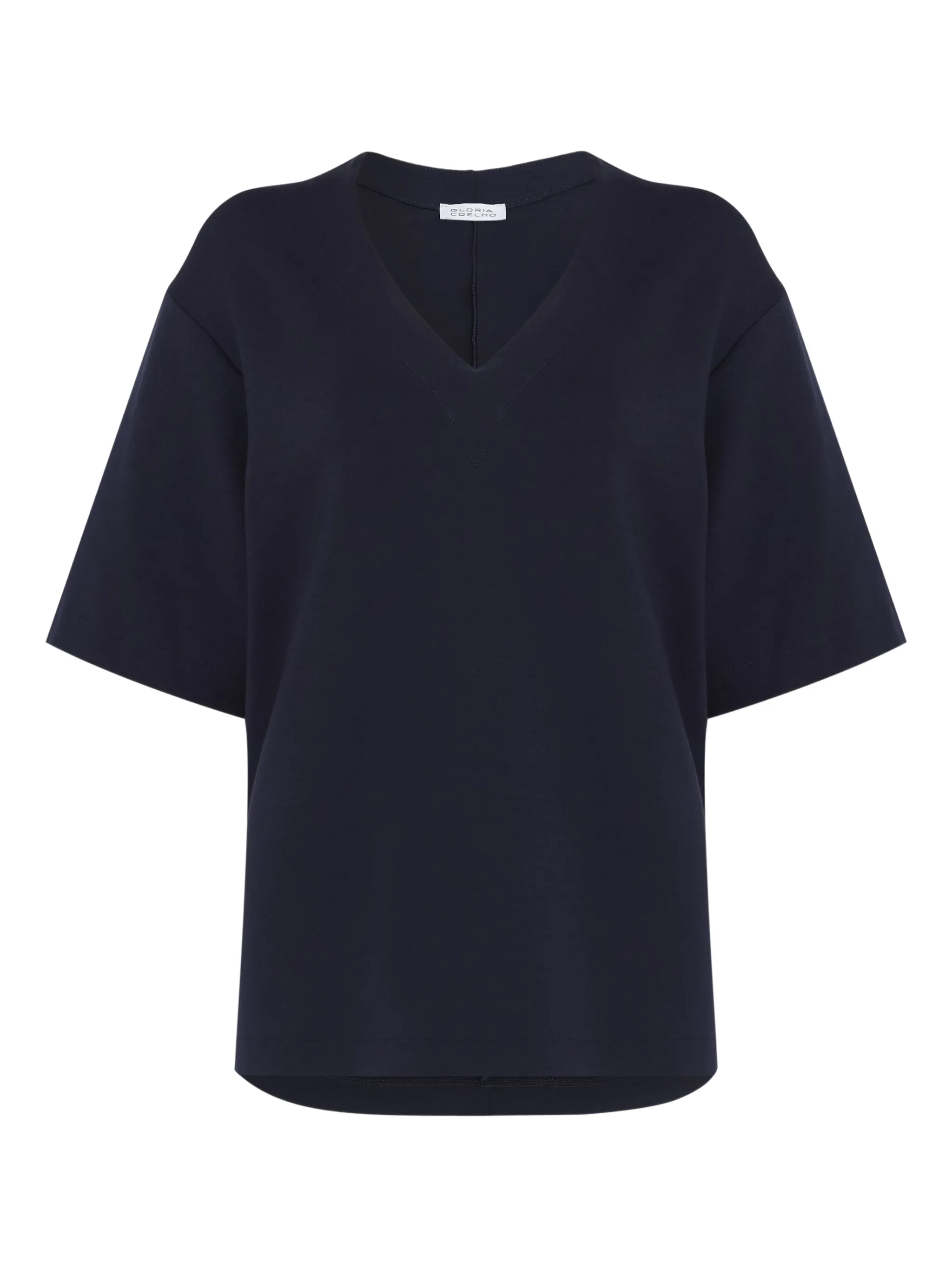 Топ с V-образным вырезом и короткими рукавами Gloria Coelho, синий
Топ с V-образным вырезом и короткими рукавами Gloria Coelho, синий