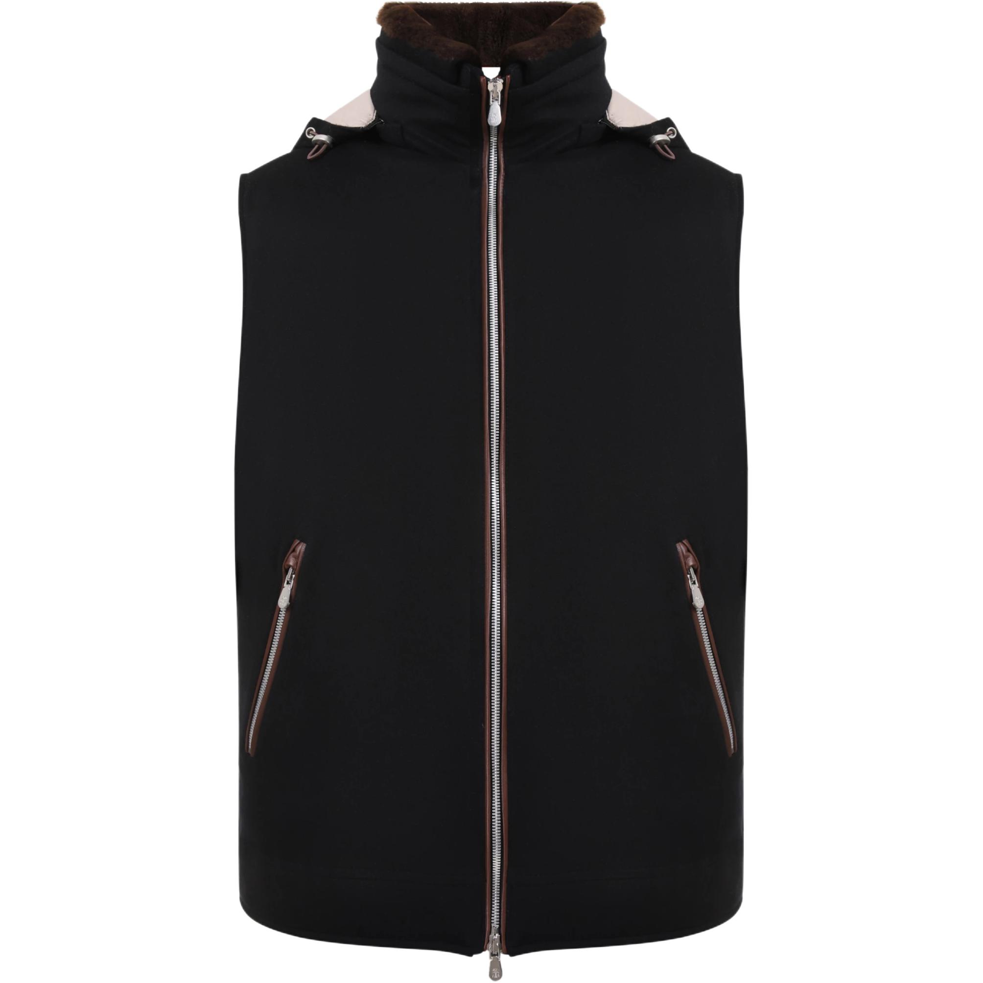 Шерстяной жилет с капюшоном Brunello Cucinelli, черный
Шерстяной жилет с капюшоном Brunello Cucinelli, черный