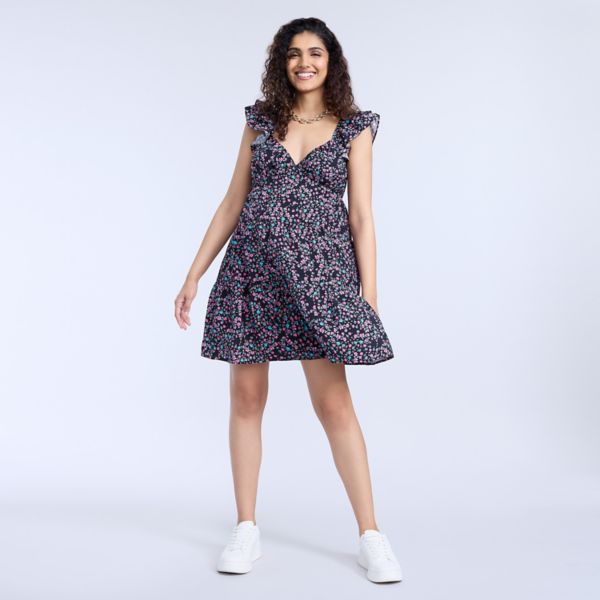 Короткое многоярусное платье для беременных с рукавами-крылышками Motherhood, цвет black floral
Короткое многоярусное платье для беременных с рукавами-крылышками Motherhood, цвет black floral