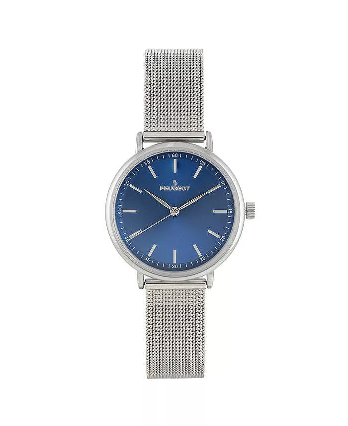 Женские часы с синим стальным браслетом-сеткой, 30 мм Peugeot
Женские часы с синим стальным браслетом-сеткой, 30 мм Peugeot