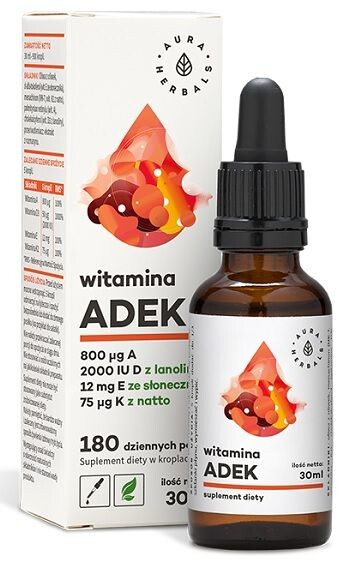 Витамины и минералы Aura Herbals Witamina A+D+E+K Krople, 30 мл
Витамины и минералы Aura Herbals Witamina A+D+E+K Krople, 30 мл