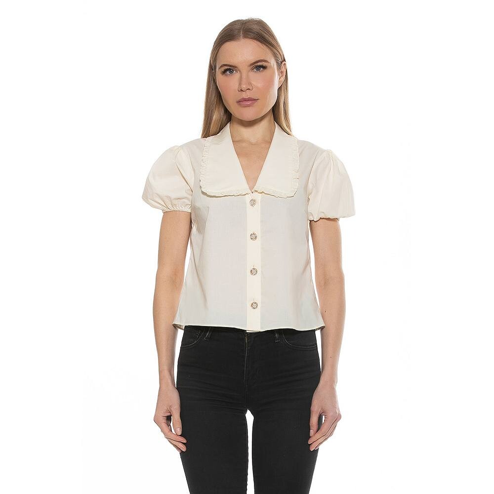 Женский топ ALEXIA ADMOR Sandra с короткими рукавами и пуговицами с украшением, цвет Ivory
Женский топ ALEXIA ADMOR Sandra с короткими рукавами и пуговицами с украшением, цвет Ivory