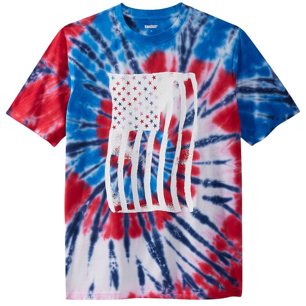 Мужская большая и высокая футболка с рисунком тай-дай Kingsize KingSize, цвет American Flag Tie Dye
Мужская большая и высокая футболка с рисунком тай-дай Kingsize KingSize, цвет American Flag Tie Dye