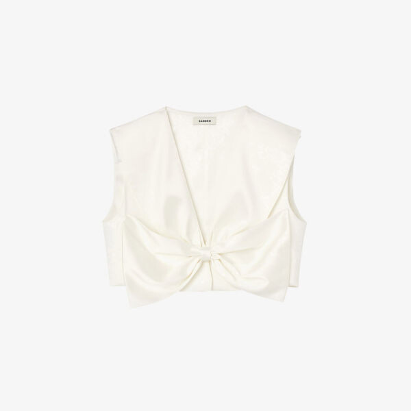 Укороченный топ Passy из эластичного атласа с бантом Sandro, цвет naturels
Укороченный топ Passy из эластичного атласа с бантом Sandro, цвет naturels