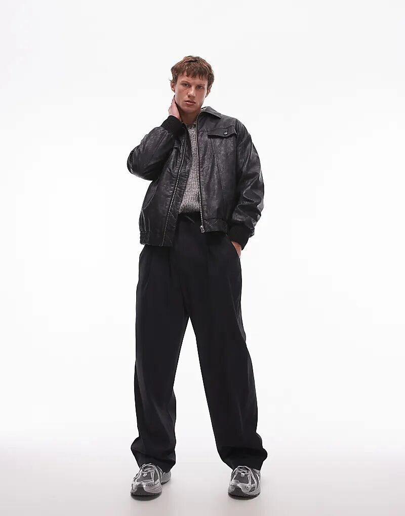 Широкие брюки с эластичным поясом на талии темно-синего цвета Topman
Широкие брюки с эластичным поясом на талии темно-синего цвета Topman