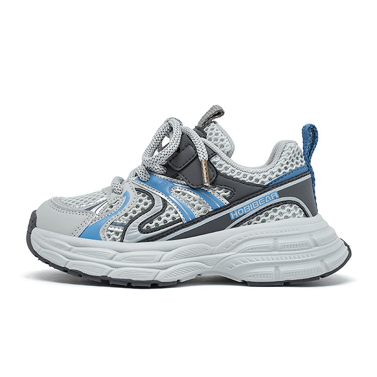 Противоскользящие и износостойкие дышащие кроссовки для детей HOBIBEAR, серый/синий 
Противоскользящие и износостойкие дышащие кроссовки для детей HOBIBEAR, серый/синий