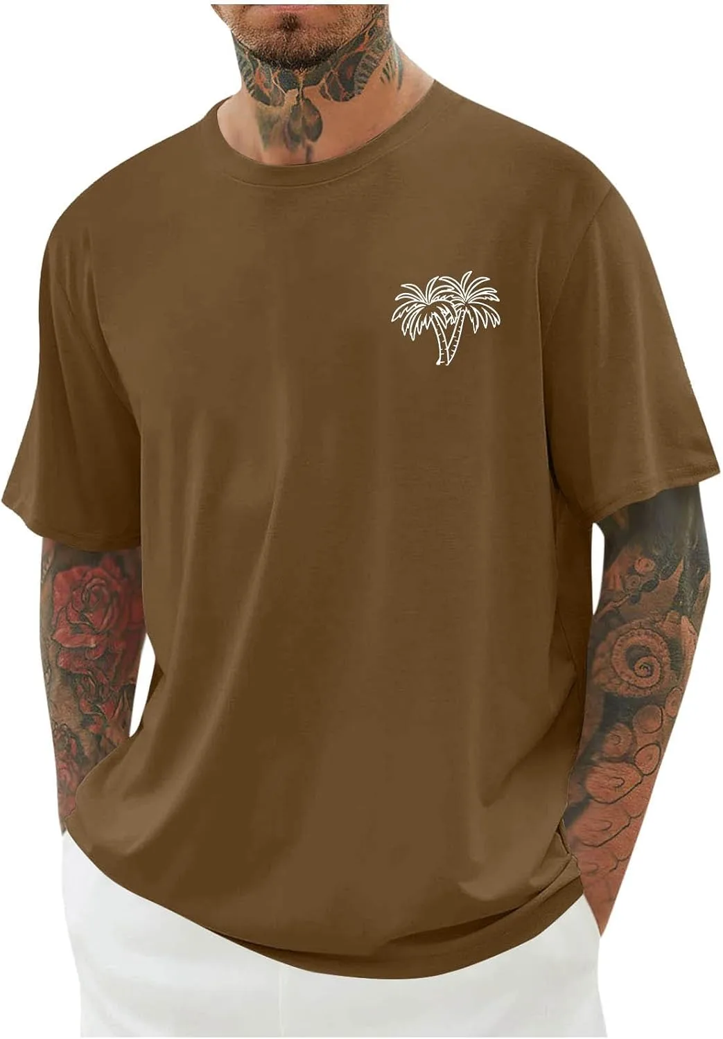 Мужская футболка с коротким рукавом и тропическим принтом
Мужская футболка с коротким рукавом и тропическим принтом