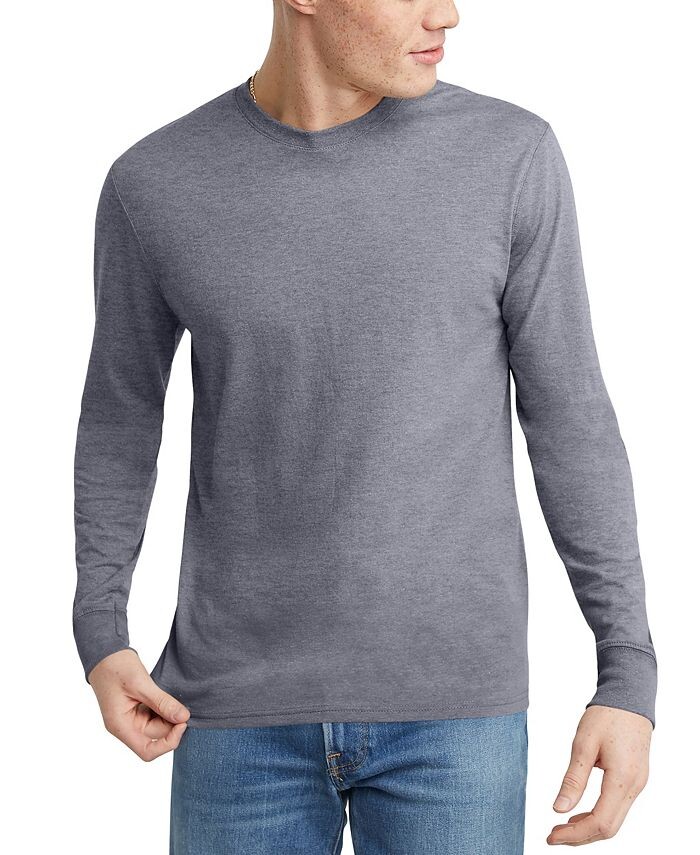 Мужская футболка Originals Tri-Blend с длинным рукавом Hanes, синий 
Мужская футболка Originals Tri-Blend с длинным рукавом Hanes, синий