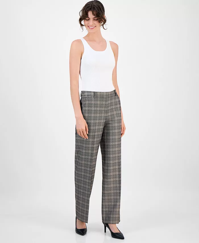 Женские клетчатые брюки со средней посадкой, широкие, 0P-16 Anne Klein, черный
Женские клетчатые брюки со средней посадкой, широкие, 0P-16 Anne Klein, черный