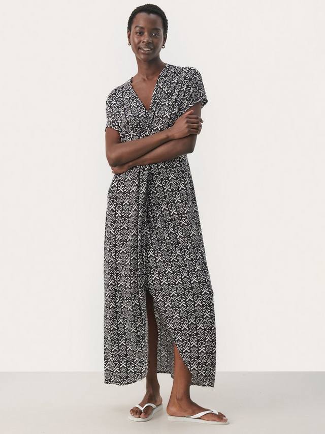 Макси-платье из зернистого трикотажа с деталями Part Two, черный/белый
Макси-платье из зернистого трикотажа с деталями Part Two, черный/белый