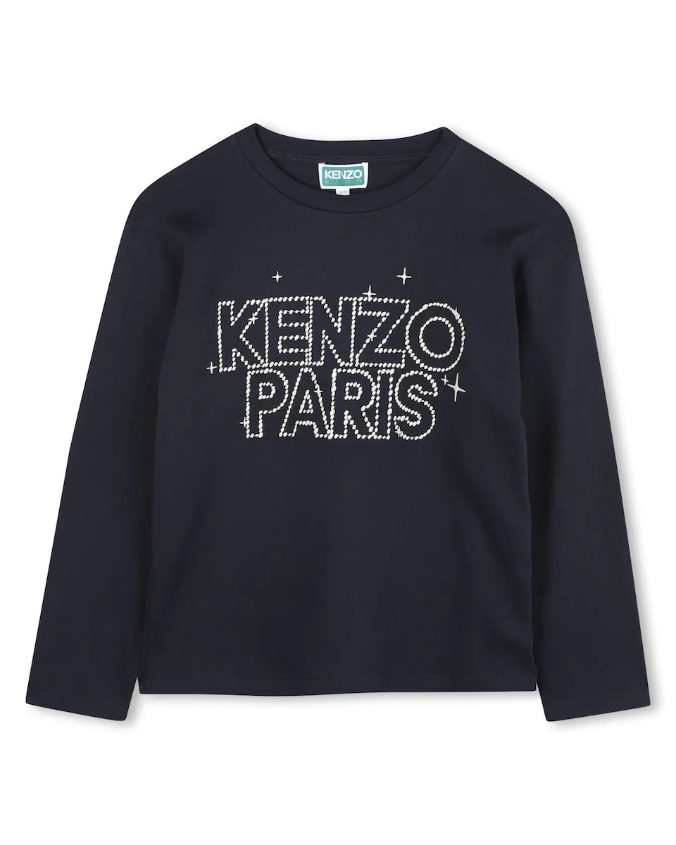 Детская футболка темно-синего цвета из хлопка Kenzo Kids
Детская футболка темно-синего цвета из хлопка Kenzo Kids