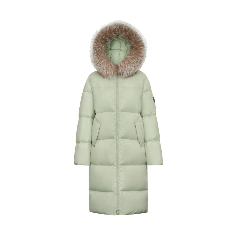 Пуховик длинный Deep Breath с меховым воротником и капюшоном, белый
Пуховик длинный Deep Breath с меховым воротником и капюшоном, белый