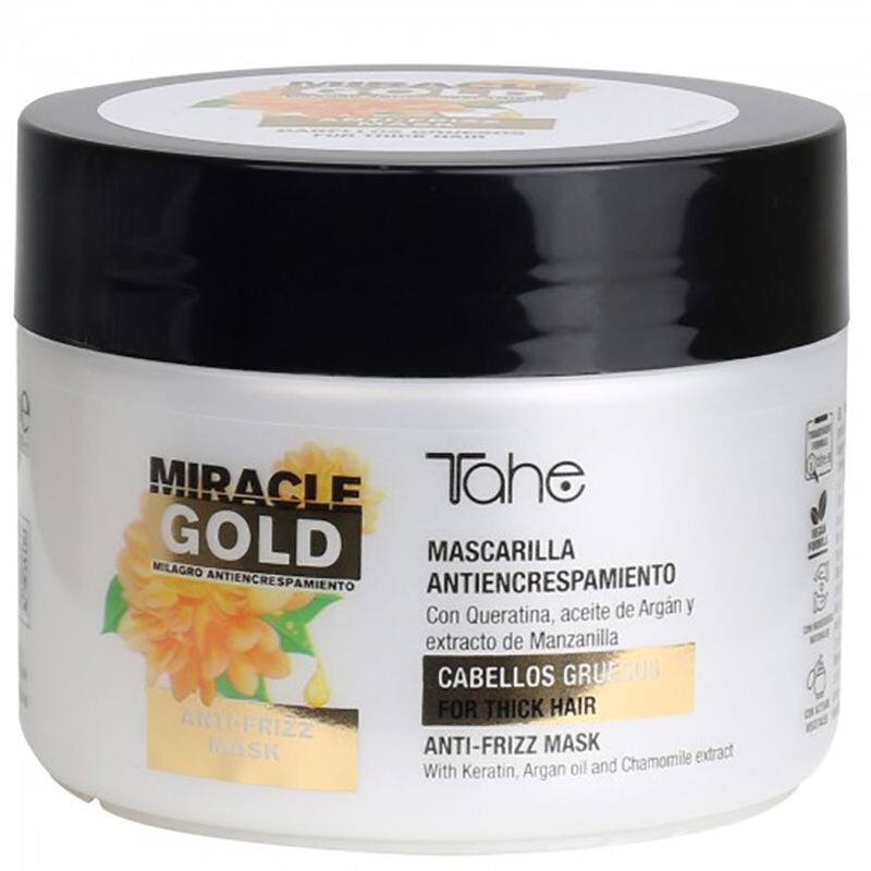 Маска против вьющихся волос Miracle Gold Anti Frizz Mascarilla Cabellos Gruesos Tahe, 300 мл
Маска против вьющихся волос Miracle Gold Anti Frizz Mascarilla Cabellos Gruesos Tahe, 300 мл