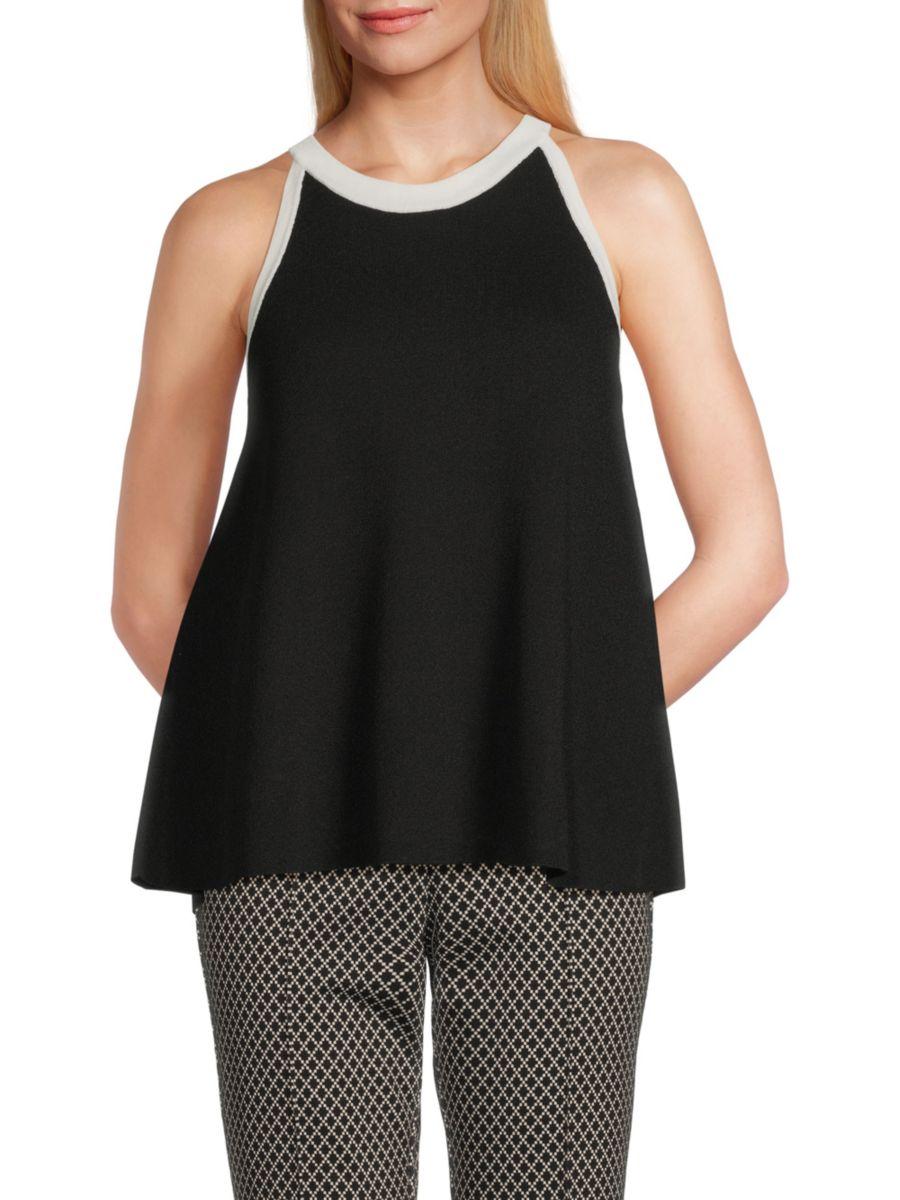 Вязаный топ А-силуэта Tahari, черный/белый
Вязаный топ А-силуэта Tahari, черный/белый