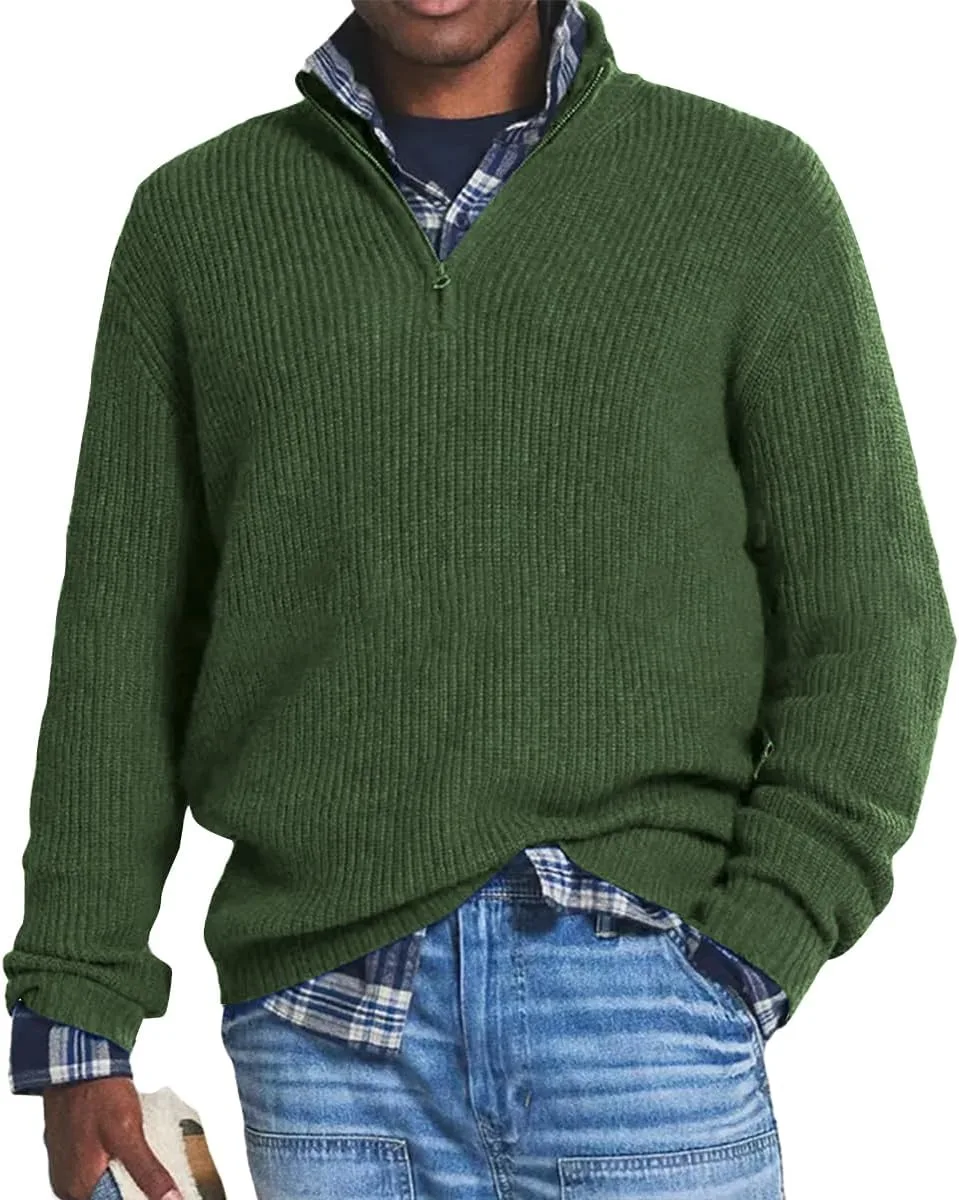 Мужской свитер с резинкой и молнией на четверть QZH.DUAO
Мужской свитер с резинкой и молнией на четверть QZH.DUAO