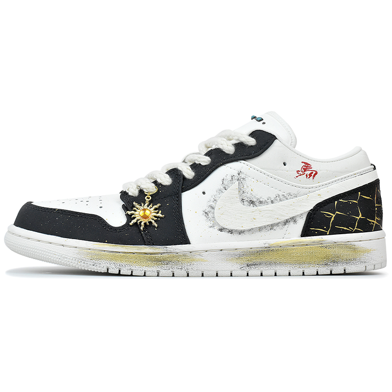 Jordan Air 1 Abrasion Resistant Low top Vintage Basketball Shoes Men's Black White Gold
Jordan Air 1 Abrasion Resistant Low top Vintage Basketball Shoes Men's Black White Gold