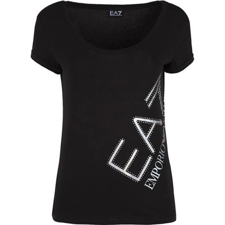 Футболка женская черная EA7 EMPORIO ARMANI 
Футболка женская черная EA7 EMPORIO ARMANI