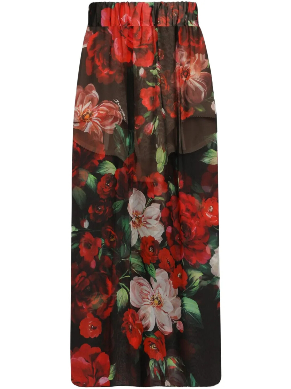 Юбка миди с цветочным принтом Dolce & Gabbana, черный 
Юбка миди с цветочным принтом Dolce & Gabbana, черный