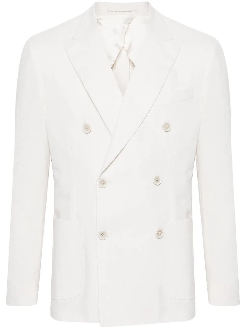 Двубортный блейзер с брошью Lardini, нейтральный
Двубортный блейзер с брошью Lardini, нейтральный