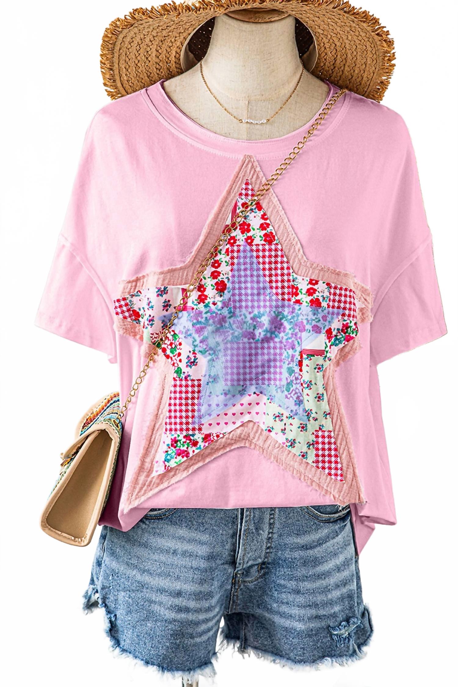 Розовая футболка в стиле пэчворк Fashionworks
Розовая футболка в стиле пэчворк Fashionworks