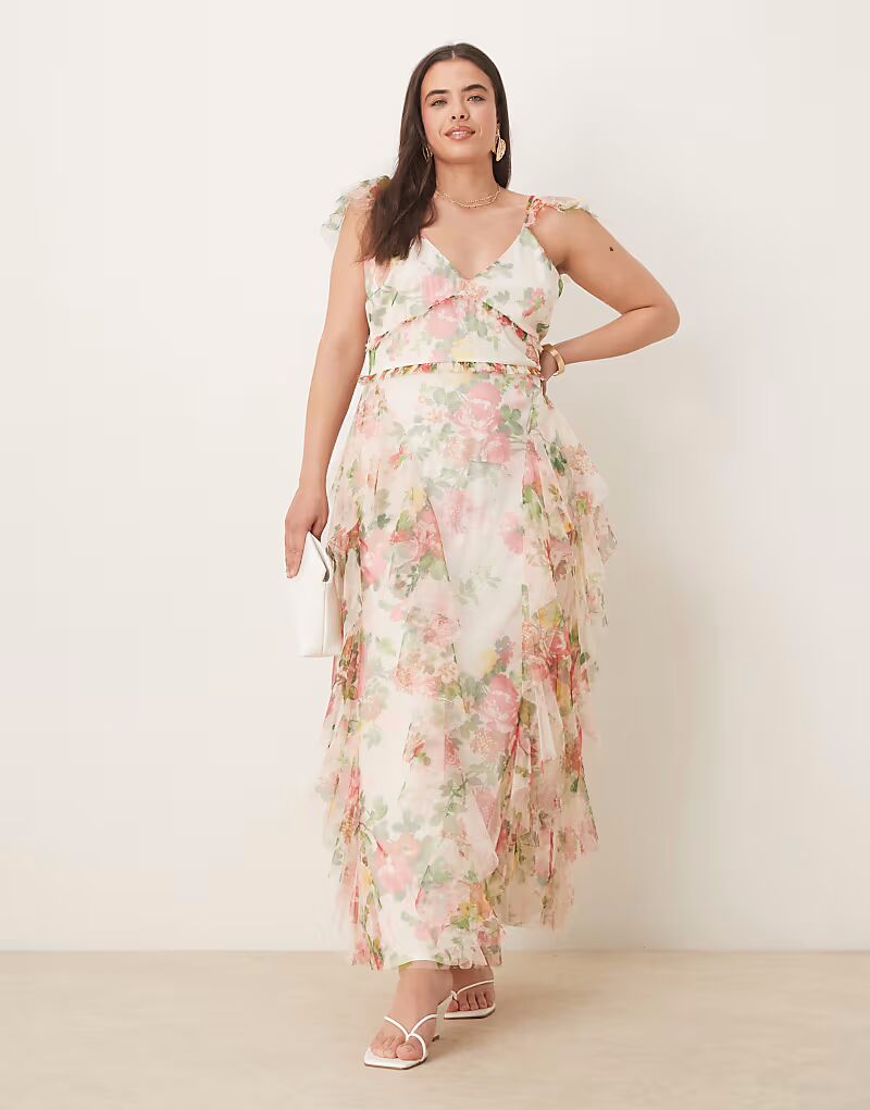 Платье мидакси из тюля с кружевом и бусинами, с ярким цветочным принтом Lace & Beads Plus
Платье мидакси из тюля с кружевом и бусинами, с ярким цветочным принтом Lace & Beads Plus