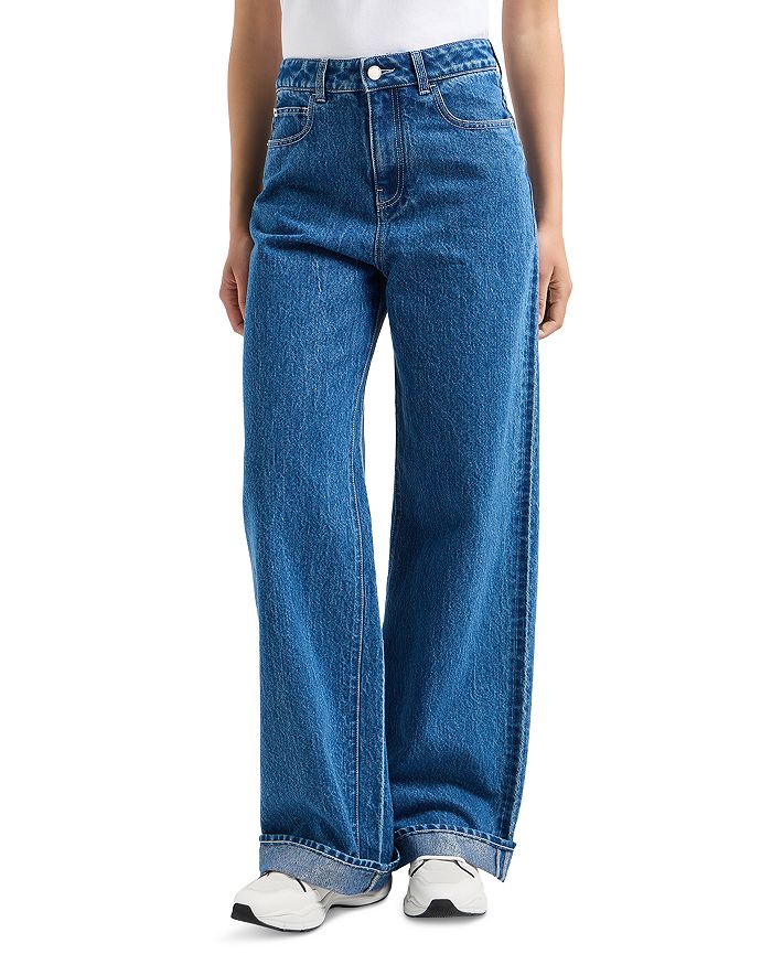 Джинсы с высокой посадкой и широкими штанинами в средне-синем цвете Emporio Armani, синий
Джинсы с высокой посадкой и широкими штанинами в средне-синем цвете Emporio Armani, синий