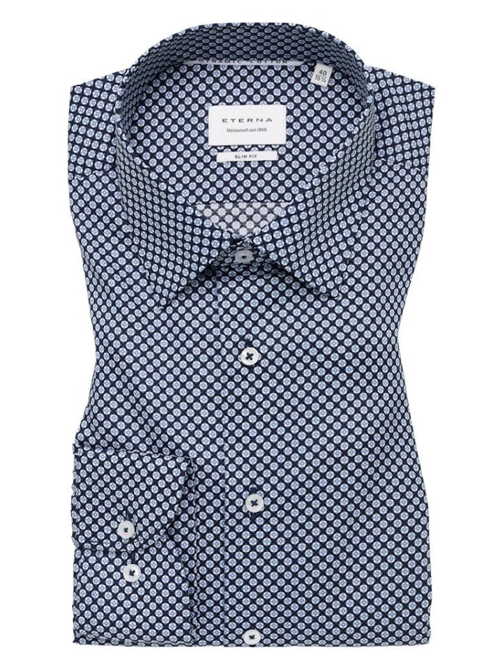 Рубашка с длинными рукавами темно-синего цвета Eterna
Рубашка с длинными рукавами темно-синего цвета Eterna