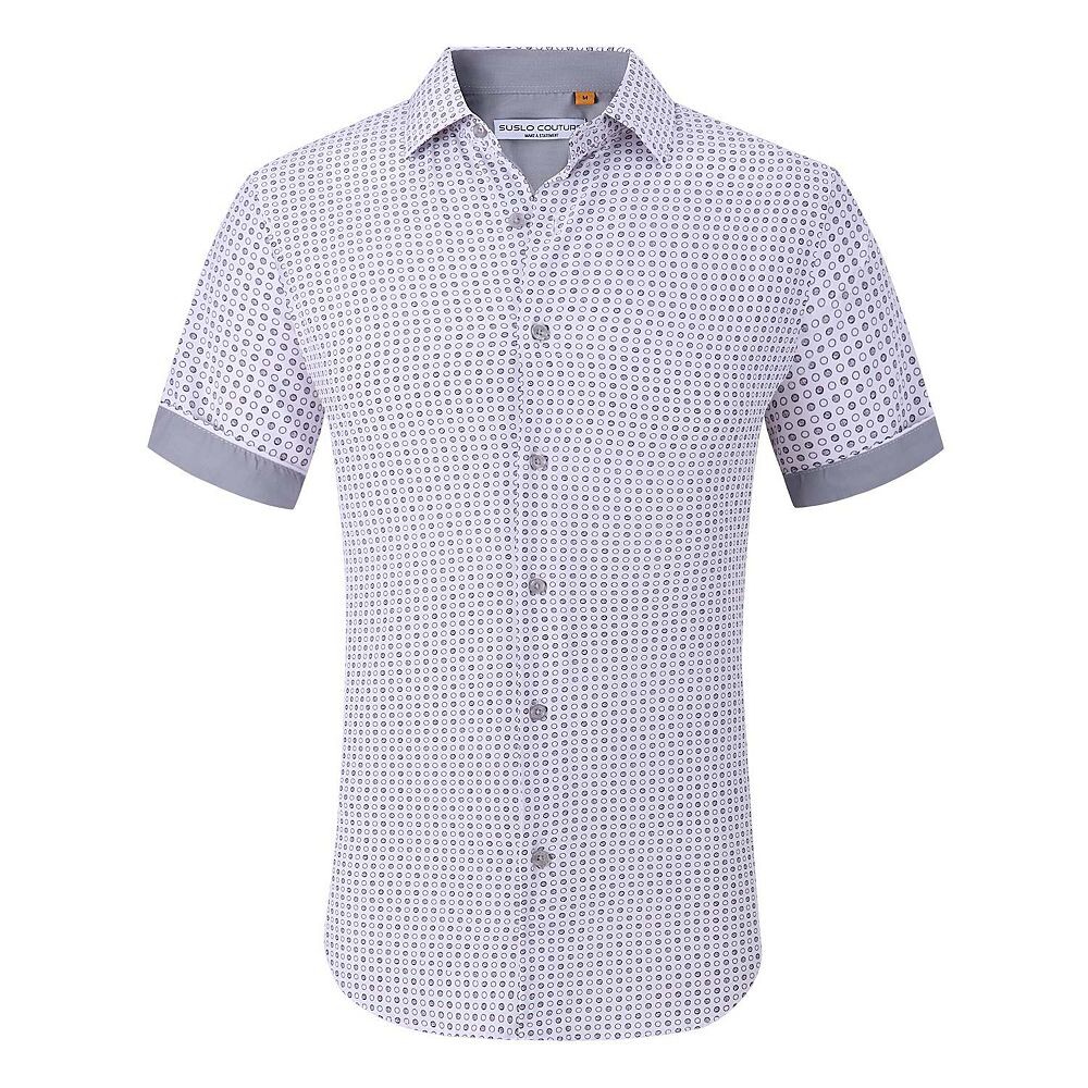 Мужская рубашка в горошек с короткими рукавами и короткими рукавами Suslo Couture, белый
Мужская рубашка в горошек с короткими рукавами и короткими рукавами Suslo Couture, белый