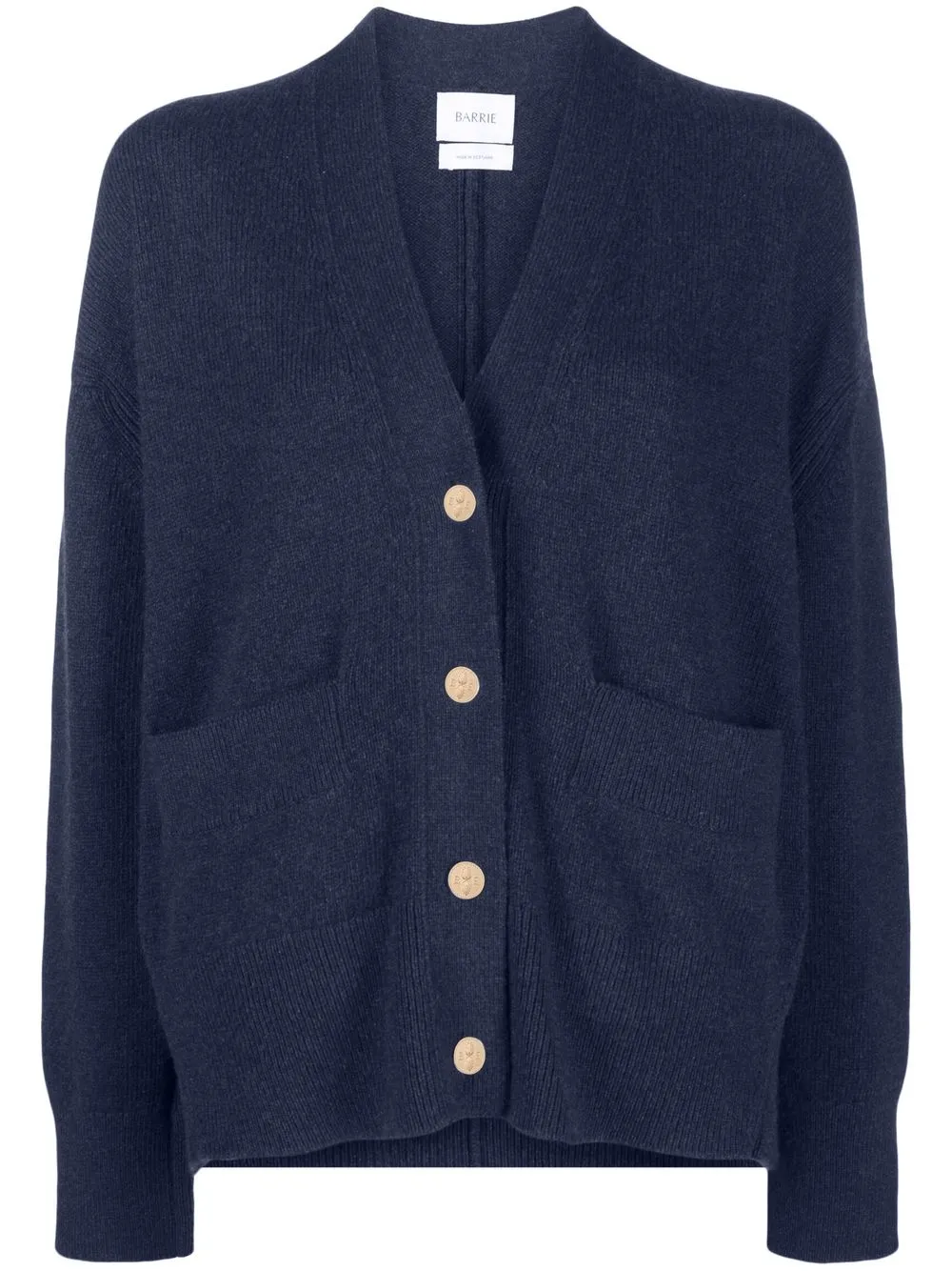 Кашемировый кардиган с V-образным вырезом Barrie, синий
Кашемировый кардиган с V-образным вырезом Barrie, синий
