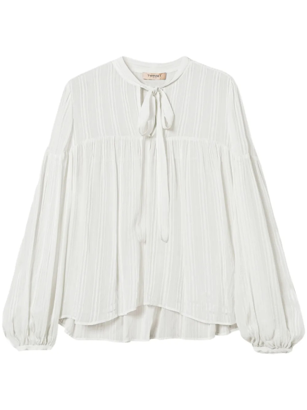 Блузка из жаккардовой ткани в полоску TWINSET, белый
Блузка из жаккардовой ткани в полоску TWINSET, белый