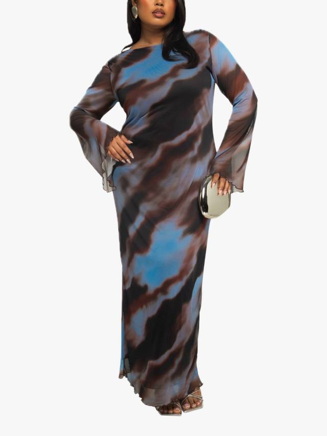 Абстрактное платье макси с сетчатым узором FASHION SZN Curve, Blue/Multi
Абстрактное платье макси с сетчатым узором FASHION SZN Curve, Blue/Multi