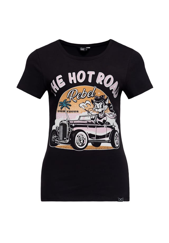 Футболка с эффектным принтом спереди — горячий дорожный бунтарь Queen Kerosin, черный
Футболка с эффектным принтом спереди — горячий дорожный бунтарь Queen Kerosin, черный