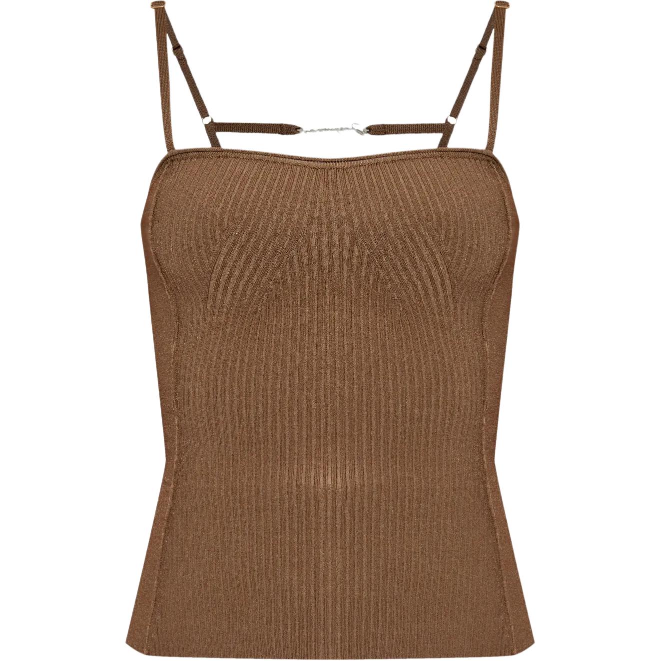 Ребристый топ-майка Jacquemus, коричневый
Ребристый топ-майка Jacquemus, коричневый