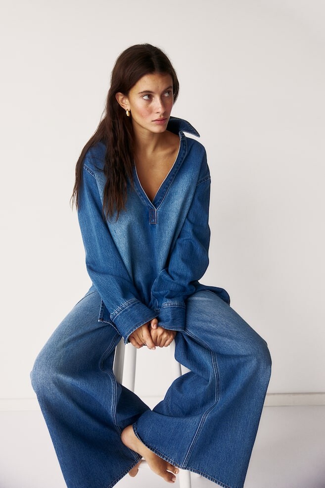 Блузка без застежек из джинсовой ткани H&M, синий
Блузка без застежек из джинсовой ткани H&M, синий