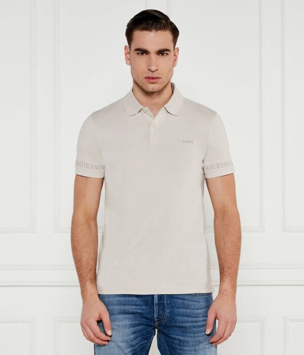Поло мужское Guess Jeans с надписью на рукавах, бежевый
Поло мужское Guess Jeans с надписью на рукавах, бежевый
