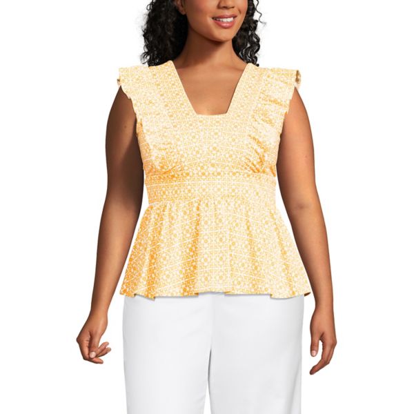 Повседневная блузка с рюшами и баской больших размеров Lands' End, цвет bright lemon mosaic
Повседневная блузка с рюшами и баской больших размеров Lands' End, цвет bright lemon mosaic