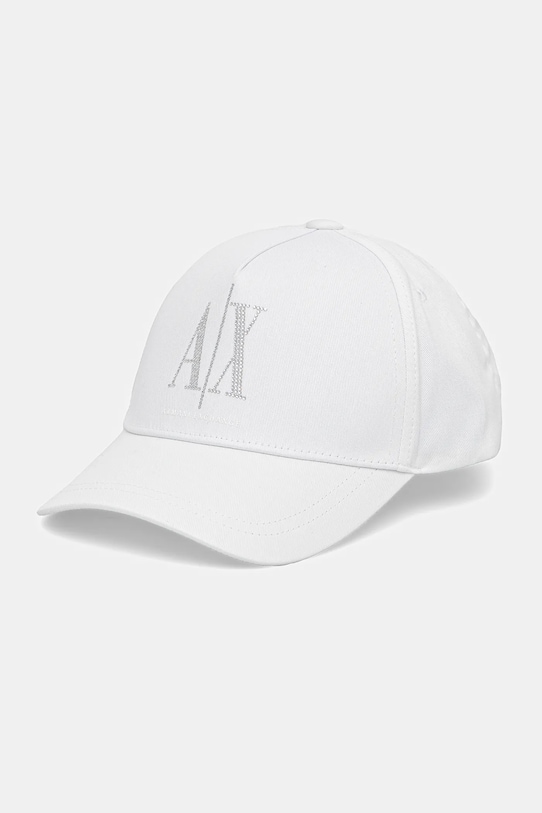 Хлопковая кепка с козырьком Armani Exchange, белый 
Хлопковая кепка с козырьком Armani Exchange, белый