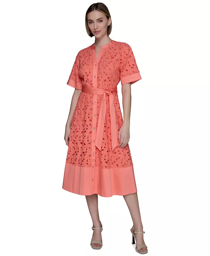 Мини-платье из хлопка с пуговицами спереди и ажурной отделкой KARL LAGERFELD PARIS, оранжевый
Мини-платье из хлопка с пуговицами спереди и ажурной отделкой KARL LAGERFELD PARIS, оранжевый