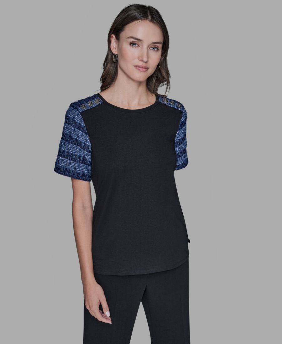 Женская блузка с коротким рукавом реглан KARL LAGERFELD PARIS, Black
Женская блузка с коротким рукавом реглан KARL LAGERFELD PARIS, Black