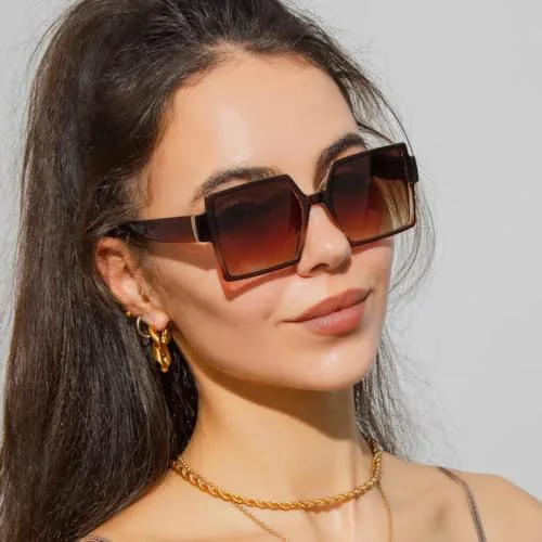 Винтажные большие квадратные солнцезащитные очки для женщин в стиле ретро с крупной оправой, черные, модные очки с градиентным переходом цвета MTZJH, Clear Brown
Винтажные большие квадратные солнцезащитные очки для женщин в стиле ретро с крупной оправой, черные, модные очки с градиентным переходом цвета MTZJH, Clear Brown