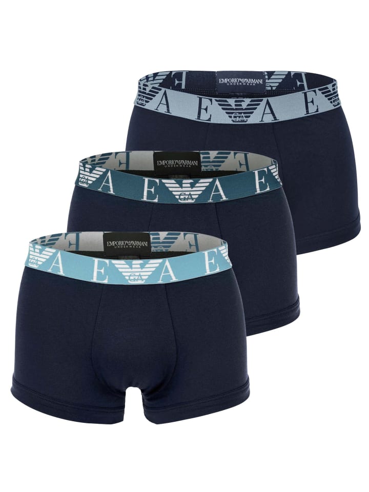 Emporio Armani Комплект из 3 боксерских трусов синего цвета
Emporio Armani Комплект из 3 боксерских трусов синего цвета